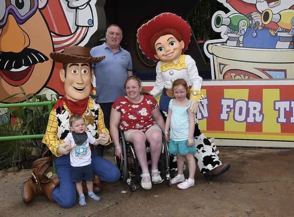 Mhairi Love and her family on holiday in Florida