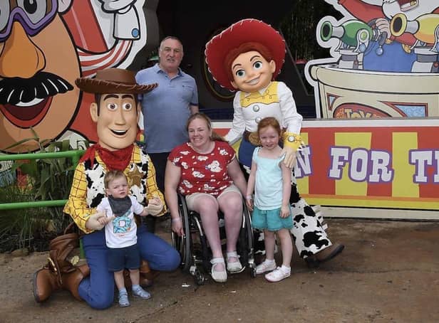 Mhairi Love and her family on holiday in Florida