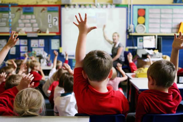 Primary school pupils in a classroom
