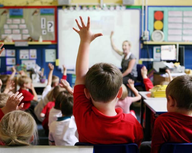 Primary school pupils in a classroom