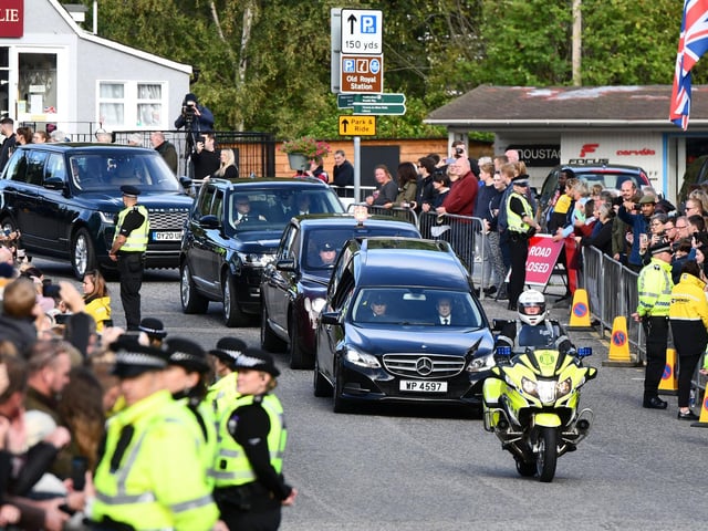Police outriders lead the cortege at the beginning of its journey (Pic: Michael Gillen)