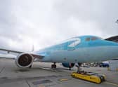 An Airbus A320neo with a special sustainability livery as the airline has operated its first flight using sustainable aviation fuel (SAF).