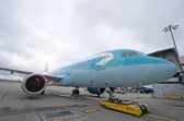 An Airbus A320neo with a special sustainability livery as the airline has operated its first flight using sustainable aviation fuel (SAF).