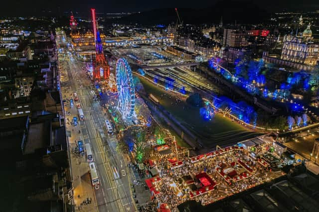 Edinburgh's Christmas festival is said to have attracted an overall audience of more than three million last year. Picture: Airborne Imagery UK/SWNS