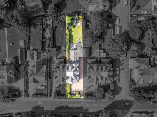 Bird's eye view of property.