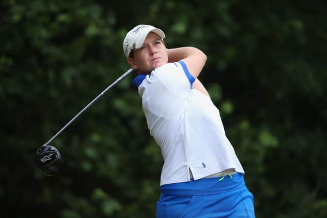Pamela Pretswell Asher in action during the first round of the ISPS Handa Ladies European Masters at The  Buckinghamshire Golf Club in 2015. Picture: Andrew Redington/Getty Images.