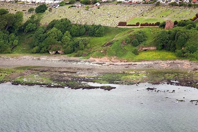 A panorama of the site of the Wemyss Caves and nearby MacDuff Castle. PIC: The SCAPE Trust.