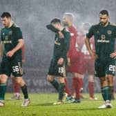 Dejection at full-time in Paisley for Celtic after dropping two points in the title race with a 0-0 draw against St Mirren. (Photo by Craig Williamson / SNS Group)