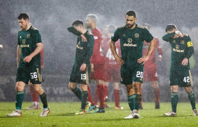 Dejection at full-time in Paisley for Celtic after dropping two points in the title race with a 0-0 draw against St Mirren. (Photo by Craig Williamson / SNS Group)