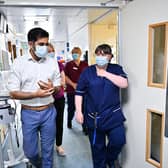 Health Secretary Humza Yousaf visits Monklands Hospital in Airdrie (Picture: Jeff J Mitchell/pool/AFP via Getty Images