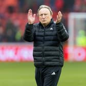 Neil Warnock applauds the Aberdeen fans before stepping down after the Scottish Cup quarter-final win over Kilmarnock. (Photo by Ross Parker / SNS Group)