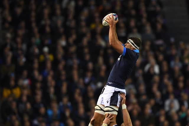Sam Skinner was injured in Scotland's defeat by Australia. (Photo by Ross MacDonald / SNS Group)