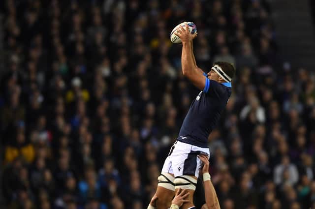 Sam Skinner was injured in Scotland's defeat by Australia. (Photo by Ross MacDonald / SNS Group)