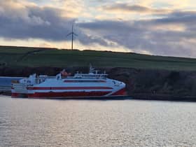 Pentalina aground at St Margaret's Hope on April 29 (Picture: RNLI/Longhope RNLI)