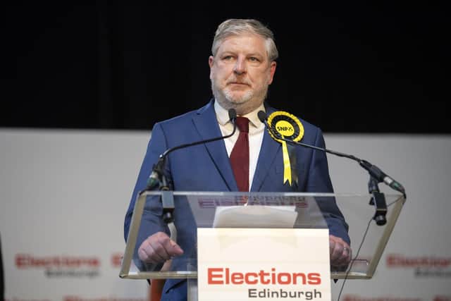 SNP Candidate for Edinburgh Central, Angus Robertson speaks after winning his seat.