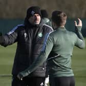 Ange Postecoglou with James Forrest, one of the players the Celtic boss believes can take the team to 'another level' during the remainder of the season. (Photo by Craig Foy / SNS Group)