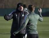 Ange Postecoglou with James Forrest, one of the players the Celtic boss believes can take the team to 'another level' during the remainder of the season. (Photo by Craig Foy / SNS Group)