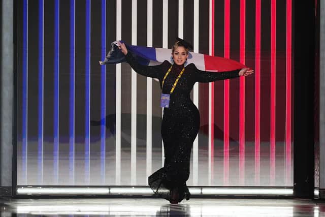 France entrant La Zarra during the dress rehearsal for the Eurovision Song Contest final at the M&S Bank Arena in Liverpool. Picture: Aaron Chown/PA Wire