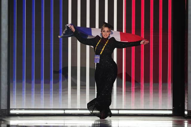 France entrant La Zarra during the dress rehearsal for the Eurovision Song Contest final at the M&S Bank Arena in Liverpool. Picture: Aaron Chown/PA Wire