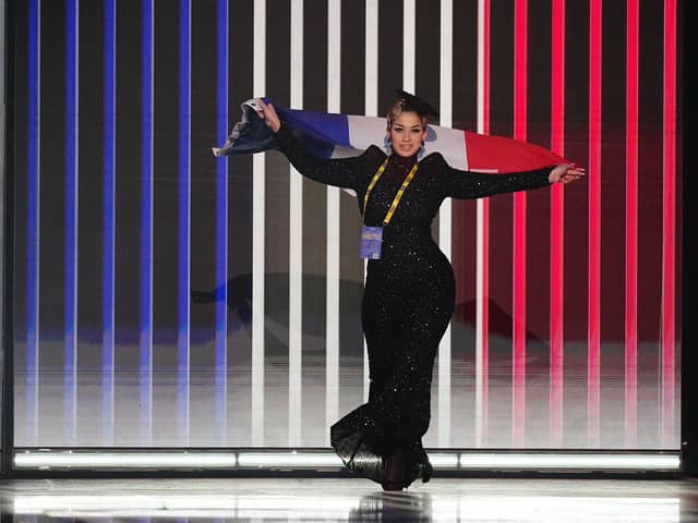 France entrant La Zarra during the dress rehearsal for the Eurovision Song Contest final at the M&S Bank Arena in Liverpool. Picture: Aaron Chown/PA Wire