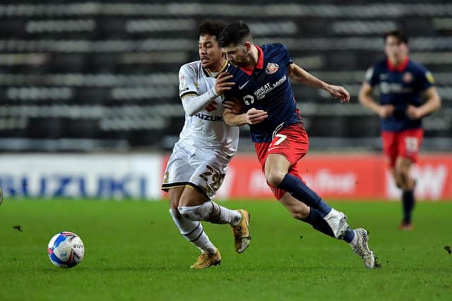 Jordan Jones during his Sunderland debut vs MK Dons in the Papa Johns Trophy. Picture by FRANK REID