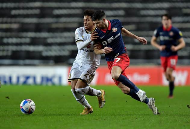 Jordan Jones during his Sunderland debut vs MK Dons in the Papa Johns Trophy. Picture by FRANK REID