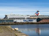 Tallink's MS Victoria ferry, at Leith Docks, is being used to house Ukrainian refugees (Picture: Lisa Ferguson)