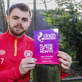 Hearts' Alan Forrest landed the January Player of the Month gong.