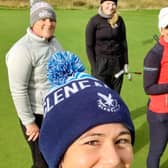 Eilidh Barbour, foreground, with the other members of her winning team, from left, Cara Thompson, Heather MacRae and Iona Reid