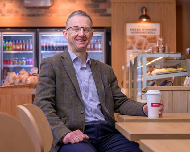 John Bayne, joint managing director at Bayne’s The Family Bakers, which has just opened its 70th outlet, on the outskirts of Perth. Picture: Sandy Young Photography
