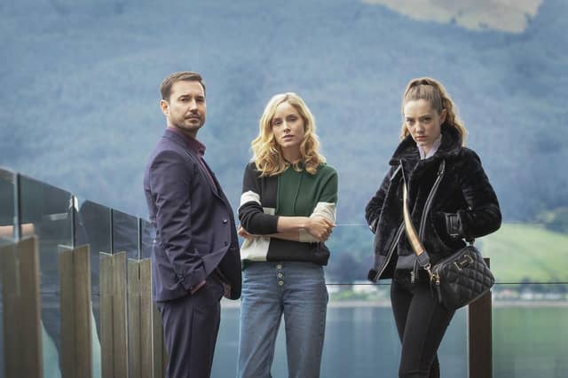 L-R Dan (MARTIN COMPSTON), Emily (SOPHIE RUNDLE), Kaya (MIRREN MACK) - (C) Studio Lambert - Photographer: Mark Mainz
