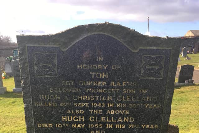 The grave of Dysart airman Thomas Clelland.