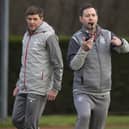 Rangers manager Steven Gerrard and assistant Michael Beale back in 2020.