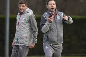 Rangers manager Steven Gerrard and assistant Michael Beale back in 2020.