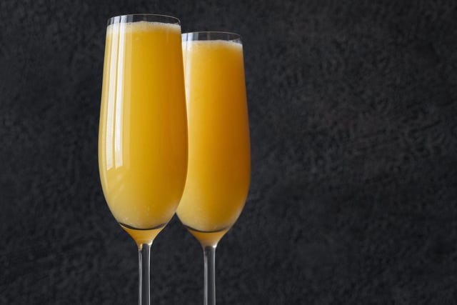 People often think that the Mimosa and Buck's Fizz are the same drink, but they are very slightly different. It's still a mix of fizzy wine and orange juice but to make a Buck's Fizz only champagne is acceptable, while the mix is two parts champagne to one part orange juice (rather than the 50/50 mix of the Mimosa).