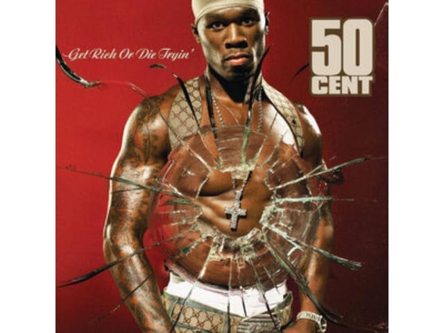 Selling nearly a million copies in its first week of release in February 2003, 'Get Rich or Die Tryin'' made rapper 50 Cent an instant global superstar. Containing guest appearances from Eminem, Young Buck, and Nate Dogg, it was the top selling album of the year in the USA and included the single 'In Da Club'.
