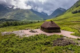 A replica 17th-century turf and creel house in Glencoe which would have stood throughout the area during the time of the infamous massacre. PIC: NTS/PA.