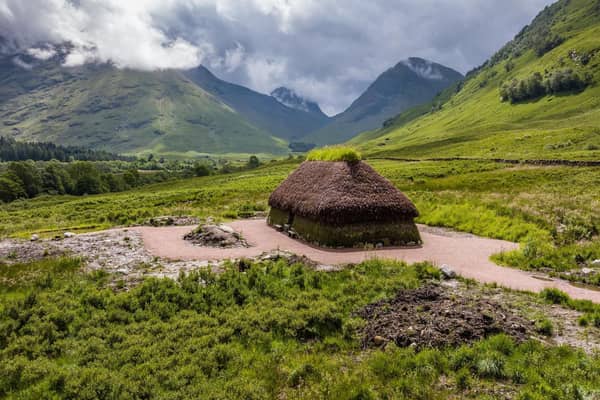 A replica 17th-century turf and creel house in Glencoe which would have stood throughout the area during the time of the infamous massacre. PIC: NTS/PA.