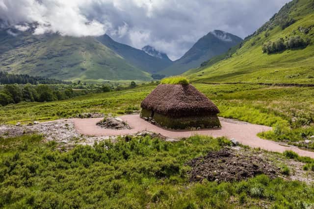 A replica 17th-century turf and creel house in Glencoe which would have stood throughout the area during the time of the infamous massacre. PIC: NTS/PA.