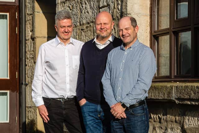 From left: chairman Douglas Jeffrey, commercial director Paul Thompson, and MD Trevor Evans. Picture: contributed.