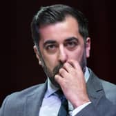 First Minister Humza Yousaf addresses delegates on the first day of the STUC Congress in Dundee..