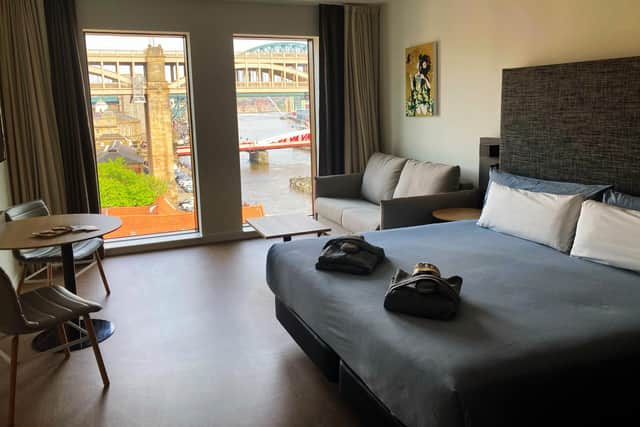 Views of the Tyne Bridges from The Studio River View room, one of the 161 bedrooms at INNSiDE by Melia Newcastle. Pic: Liam Rudden