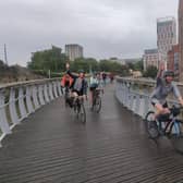 Tired but elated, the group reach the end of their marathon cycle
(Pic: Joe Bourdillon-Schicker)