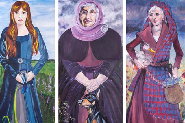 Portraits depicting women executed for witchcraft in Dalkeith were unveiled in the Midlothian town last year. Picture: Dalkeith Arts
