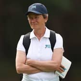GB&I captain Catriona Matthew pictured during a practice round prior to the Curtis Cup at Sunningdale. Picture: Oisin Keniry/R&A/R&A via Getty Images.