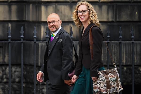 Scottish Green co-leaders Patrick Harvie and Lorna Slater appear to be happy with their deal with the SNP (Picture: Jeff J Mitchell/Getty Images)
