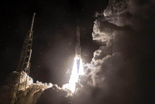 The brand new rocket, United Launch Alliance's (ULA) Vulcan Centaur, lifts off from Space Launch Complex 41d at Cape Canaveral Space Force Station in Cape Canaveral, Florida, on January 8, 2024, for its maiden voyage, carrying Astrobotic's Peregrine Lunar Lander. Picture: Chandan Khanna/AFP via Getty Images