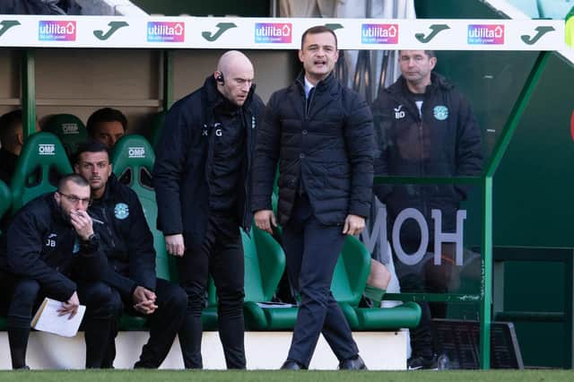 Hibs manager Shaun Maloney on the sidelines during last week's win over Ross County.