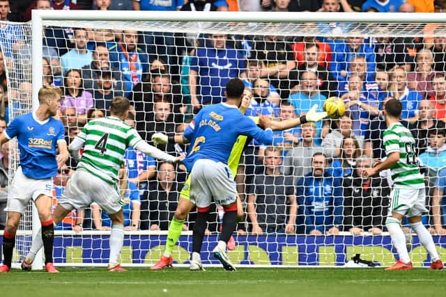 The picture that shows blame for Filip Helander's clinching goal in Rangers derby victory should not have been directed toward Carl Starfelt, with the Celtic defender clearly marking Conor Goldson and only reorientating himself to attempt to prevent his Swedish international team-mate because Helander had been dropped by another team-mate.(Photo by Rob Casey / SNS Group)