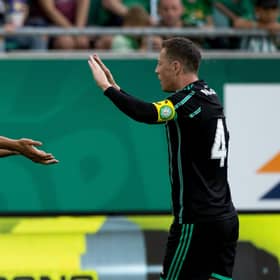 Celtic's Matt O'Riley, left, may be asked to deputise for the injured Callum McGregor, right, against RB Leipzig.